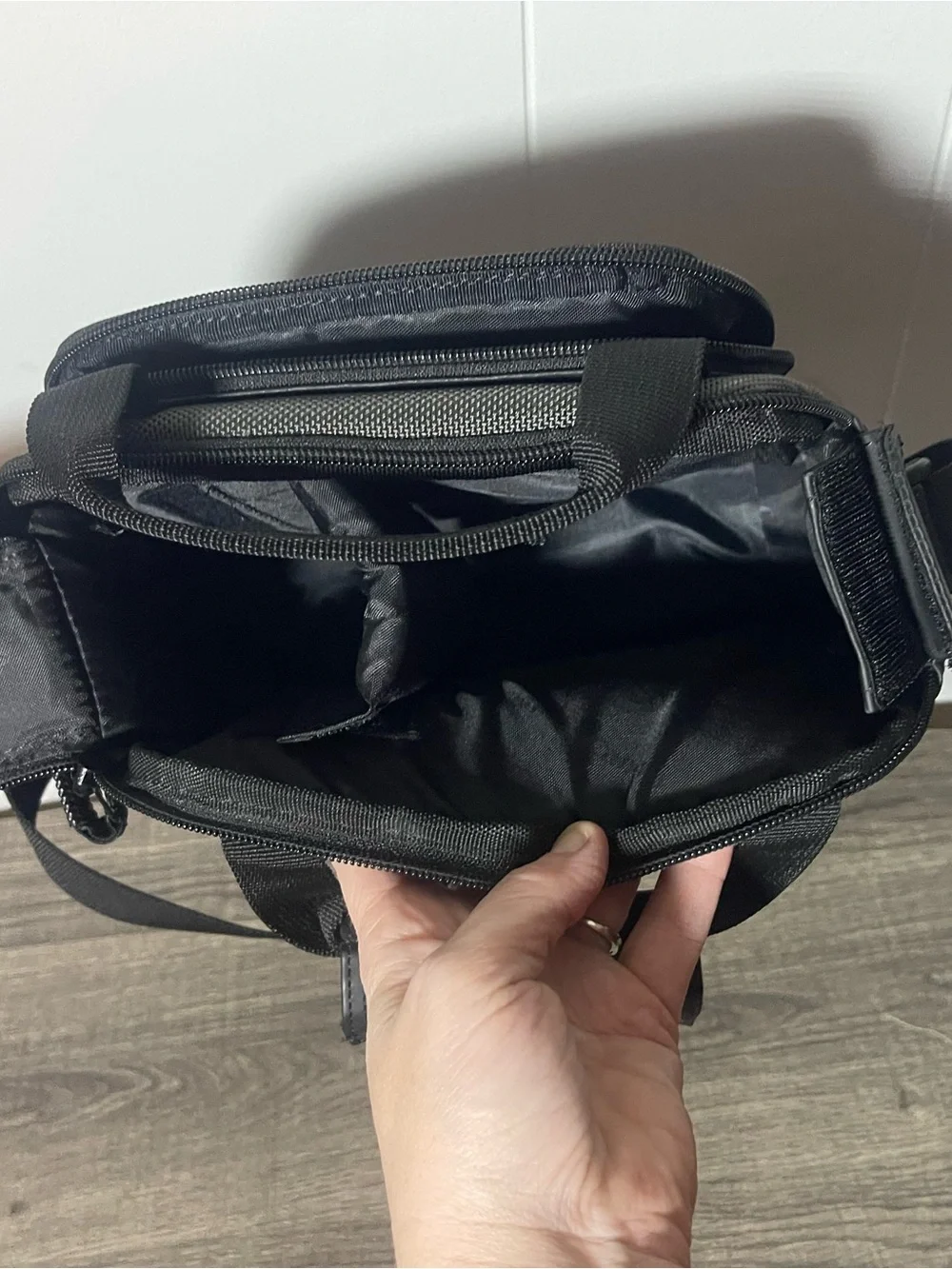 Canon Black and Silver Camera Shoulder Bag